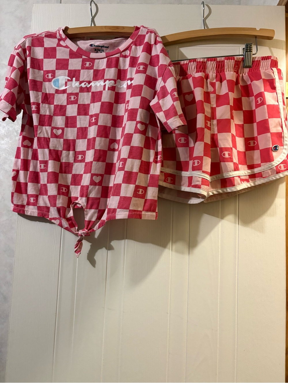 Champion Kids Pink Check Tie-Front short Set